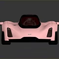 Futuristic Pink Sports Car Featuring Sleek Aerodynamic Body And Black Wheels