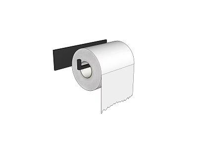 Modern Black Wall Mounted Toilet Paper Holder With White Roll For Bathroom 3d model