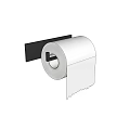 Modern Black Wall Mounted Toilet Paper Holder With White Roll For Bathroom