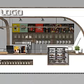 Modern Bubble Tea Shop With Counter Display Shelves Drinks Cups And Lighting