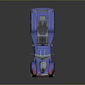 Blue And Red Semi Truck With Cab Design Exhaust Pipes And Body Logo Details