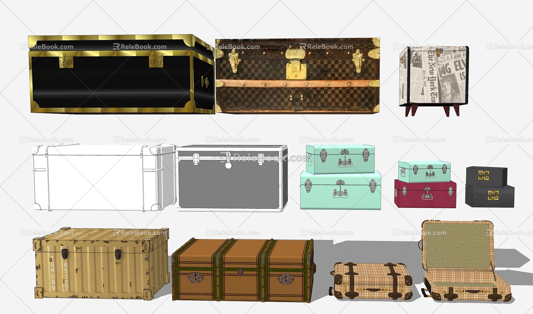 Modern luggage luggage storage box model