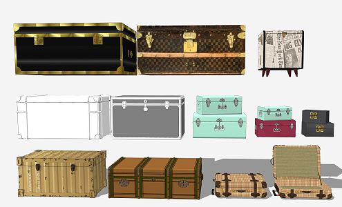 Modern luggage storage box 3d model