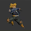 Anime Character With Blonde Spiky Hair Blue Jacket Green Pants Baseball Bat In Dynamic Stance