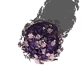 Round Shaped Hanging Planter with Purple Pink Flowers for Indoor Outdoor Decor