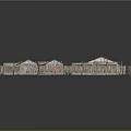 Traditional Architectural Compound Layout With Multiple Roofed Huts And Enclosing Fence