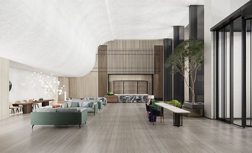 Modern Hall Hotel Lobby 3d model