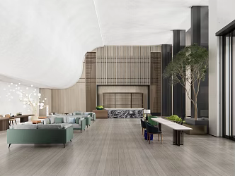 Modern Hall Hotel Lobby 3d model