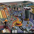 Indoor Playground With Colorful Slides Carousel And Interactive Kids Play Zones