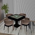 Modern Mahjong Table and Chair Mahjong Table 3d model