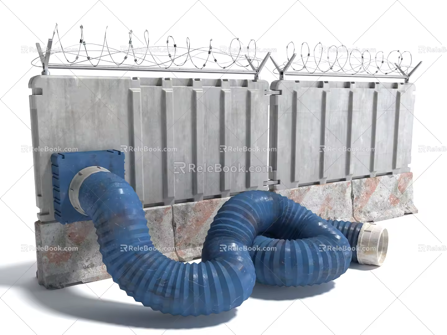 Style Building Exterior Wall Protection Wall Pipe Wire Mesh Guardrail 3d model
