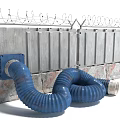 Style Building Exterior Wall Protection Wall Pipe Wire Mesh Guardrail 3d model