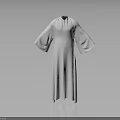 White Robe with Flowy Long Sleeves and Loose Floor Length Fit