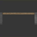 Sturdy Modern Wooden Bench Featuring Concrete Block Supports And Solid Seat