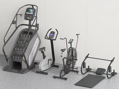 Fitness equipment combination sports stair machine dynamic bicycle climbing machine stair climbing machine 3d model
