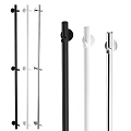 Modern Decorative Curtain Rods In Black White And Silver With Mounting Brackets