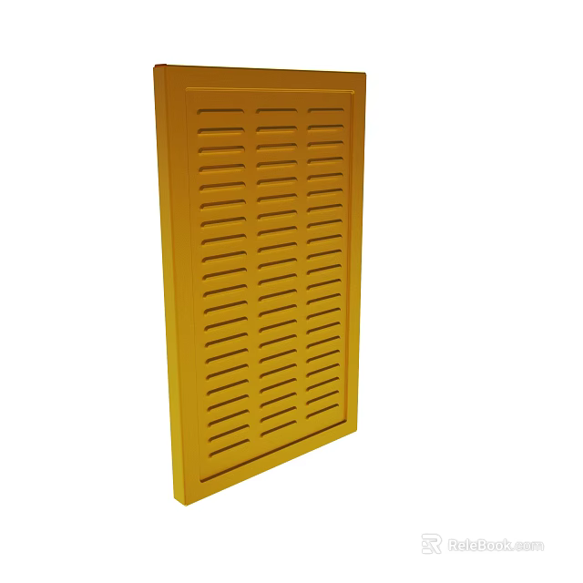 Durable Yellow Louvered Panel With Vertical Slats For Home Interior Design 3d model
