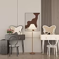 Vintage Dressing Table and Chair Combination Simple Dressing Table and Chair 3d model