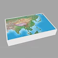 Commercial 3D Relief Map Display With Asia Region Terrain Details And LED Lighting Base