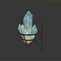 Blue Crystal Cluster Wall Light With Black Metal Bracket And Illuminated Design