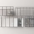 Modern Glass Partition Design With Frame And Sliding Door Styles 3d model