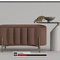 modern bed end stool sofa stool 3d model