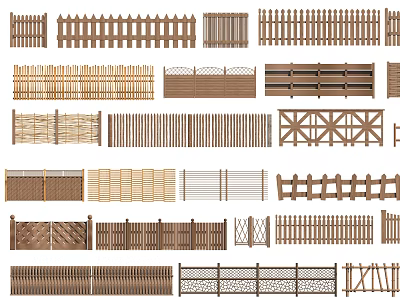 Wooden Swing Gates With Diverse Designs For Garden And Outdoor Use 3d model