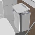 Public Facility Restroom White Waste Bin With Lid For Sanitation And Use