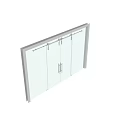 Modern Glass Swing Door for Interior Space with Metal Handle and Wooden Floor