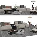 Modern sofa coffee table combination 3d model
