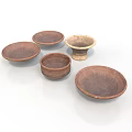 Handcrafted Ceramic Sculpture Carving With Earthy Rustic Plates Bowls And Vessels