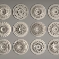 Various Decorative Ceiling Light Plates With Elegant Round Patterns For Home Decor 3d model