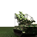 Camouflage Military Tank Firing Artillery With Smoke Trails In Grass Field Sunset Sky