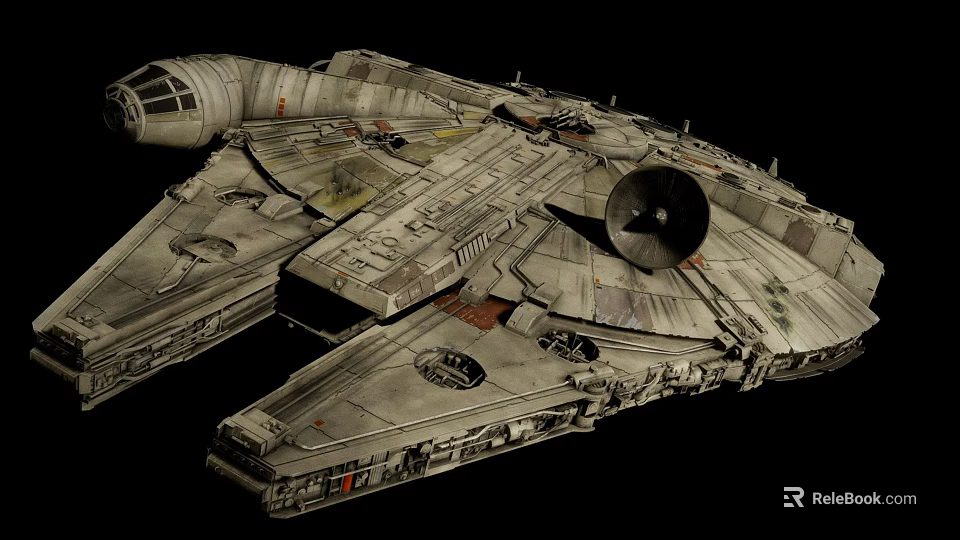 Detailed Industrial Spaceship Model Featuring Cockpit Engine Wing Structure And Metallic Texture 3d model 