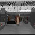 Modern Clothing Store Interior With Hanging Clothes Mirrors Lighting And Cactus