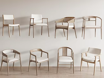 New Chinese Style Dining Chair Song Style Dining Chair Wooden Chair 3d model