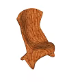Modern Wooden Bar Stool Featuring Curved Shape and Natural Wood Grain Details
