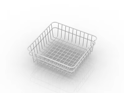 Square Metal Grid Kitchen Utensil Basket for Food Storage and Organizing 3d model
