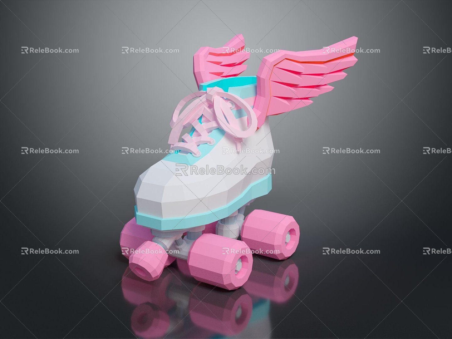 Modern Skates Skates Angel Shoes Pattern Skates Kids Skates 3d model