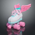 Modern Skates Skates Angel Shoes Pattern Skates Kids Skates 3d model