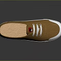 Brown Canvas Casual Shoes With White Sole And White Laces Design