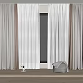Modern Curtain Screen Combination 3d model