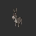 Cartoon Donkey 3D Model With Gray Fur Standing Pose And Friendly Expression 3d model
