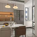 Modern Warm Neutral Toned Living And Dining Space With Soft Upholstered Sofa And Elegant Decor