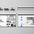 Modern Projection Monitoring Device Mockups Featuring Projection Screens And Display Designs
