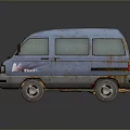 minibus minivan driverless bus school bus van box car 3d model