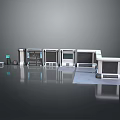 Modern Technological Gate Design With Metal Frames Glass Panels And Control Systems