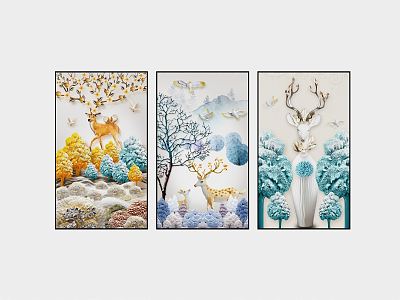 Modern Animal Painting Decorative Painting model