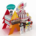 RAPPERINA Special Flavor Drinks Display Stand With Colorful Bottles And Rfreshstyle Elements