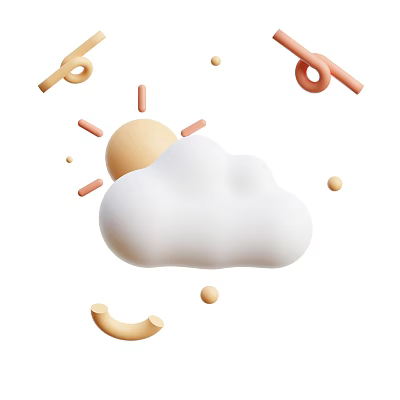White Cloud And Yellow Sun With Orange Rays In Natural Scene Decoration 3d model